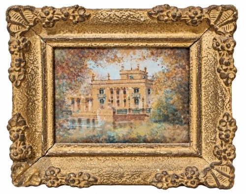 Marian Puchalski “Palace on the Isle”  , antique Warsaw, antique paintings, Galeria Żak, art, antiques