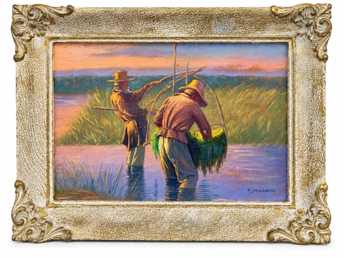 Konstanty Szewczenko “Crayfish Catchers”  , antique Warsaw, antique paintings, Galeria Żak, art, antiques