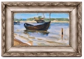Wacław Dawidowski "Haystacks", Józef Makowski "Boats" -double-sided work, antique Warsaw, antique paintings, Galeria Żak, art, antiques