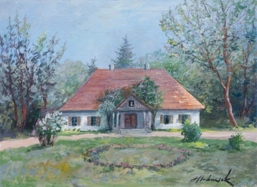 Stanisław Habrowski "Dworek polski", antyki, galeria żak, malarstwo polskie, dzieła sztuki