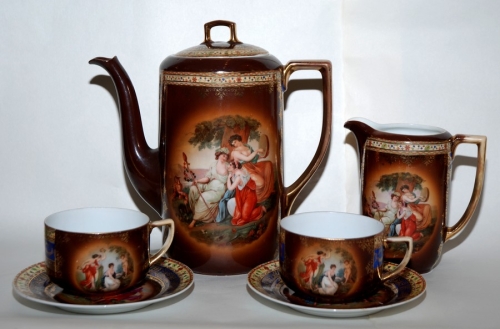 Zestaw do kawy, Czechy, ok 1950 r., antyki, Galeria Żak, stara porcelana, porcelana, antyki Warszawa