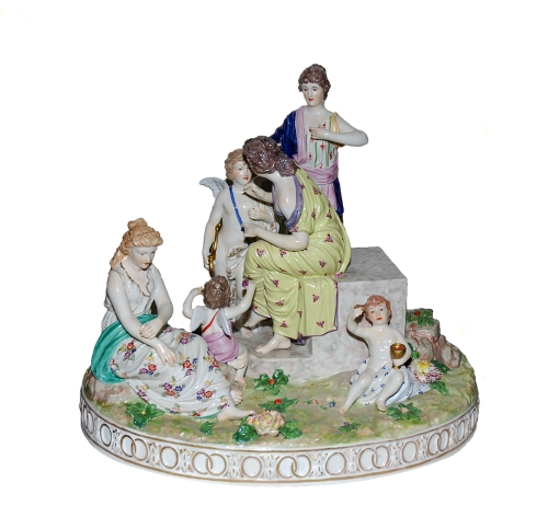 Scena wielopostaciowa Wiedeń, antyki, Galeria Żak, stara porcelana, porcelana, antyki Warszawa