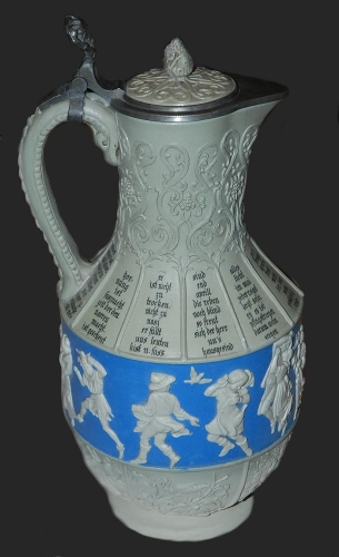Dzban do wina, Villeroy&Boch, Mettlach, ok. 1900 r., antyki, Galeria Żak, stara porcelana, porcelana, antyki Warszawa