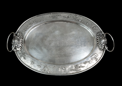 Silver tray, Vietnam, circa 1950