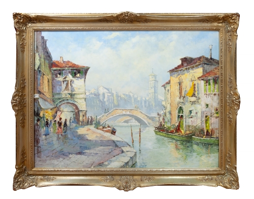 B. Stockhowe „Venice”, antiques, polish paintings, old paintings, antique paintings, antiques Warsaw,  Galeria Żak
