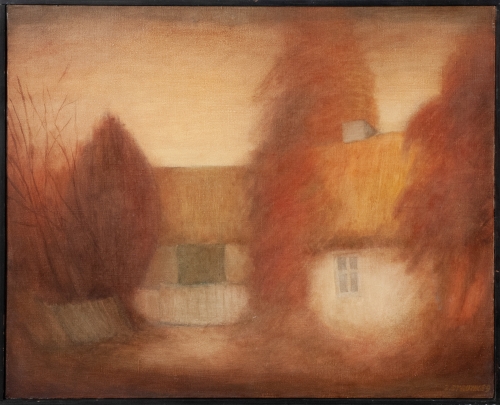 Zdzisław Struzik "Na wsi", 1989 r., antyki, galeria żak, malarstwo polskie