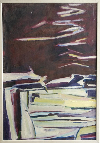 Paweł Pośrednik "Abstrakcja", ok. 1980 r.,antyki, galeria żak, malarstwo polskie, dzieła sztuki