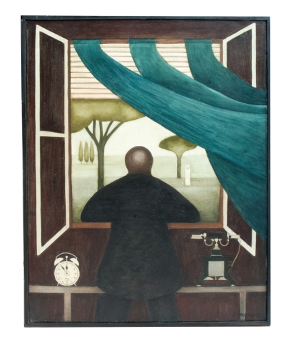 Zdzisław Struzik "Waiting ", 1990,antiques, polish paintings, old paintings, antique paintings, antiques Warsaw,  Galeria Żak