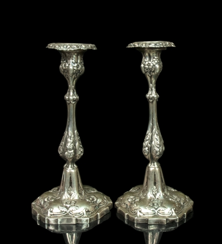A pair of candlesticks, 19th century