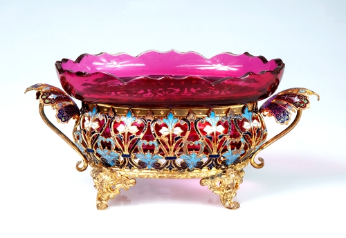 Glass bowl, 19th century, antiques, old glass, antique glass, antique Warsaw,  Galeria Żak