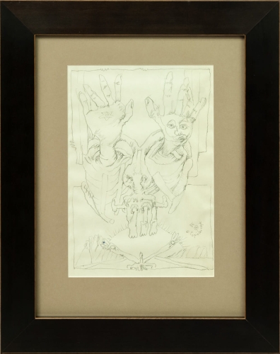 Władysław Popielarczyk "Dłonie", 1985 r, antyki, galeria żak, malarstwo polskie, dzieła sztuki