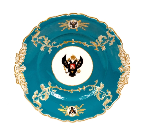 Talerz, Rosja, okres cara Mikołaja I, 1825 – 1855, antyki, Galeria Żak, stara porcelana, porcelana, antyki Warszawa