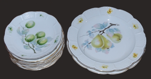 Komplet do owoców, Rosenthal, antyki, Galeria Żak, stara porcelana, porcelana, antyki Warszawa