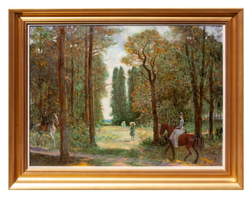Tadeusz Barwecki - Szewczyk „Scena w parku”, antyki, galeria żak, malarstwo polskie, dzieła sztuki, skup antyków