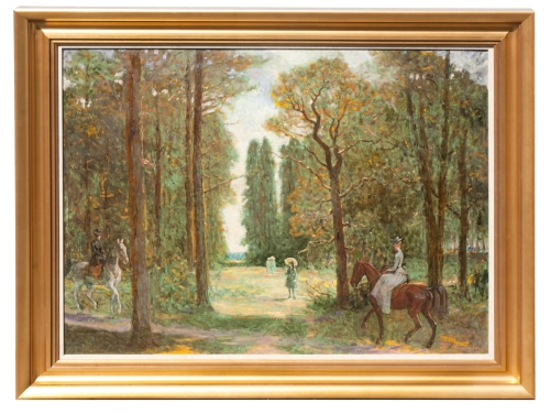 Tadeusz Barwecki - Szewczyk „In the garden”,antiques, polish paintings, old paintings, antique paintings, antiques Warsaw,  Galeria Żak