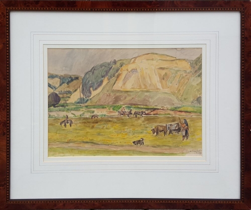 Leon Michalski "Praca w polu", 1953 r.,antyki, galeria żak, malarstwo polskie, dzieła sztuki