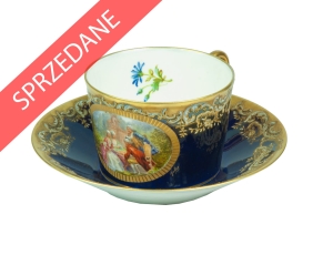 Filiżanka w stylu Sèvres, Limoges, Francja, Abel Golse, XIX w. 