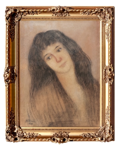 Ferdynand Feldman „Dziewczyna”, antyki, galeria żak, malarstwo polskie, dzieła sztuki