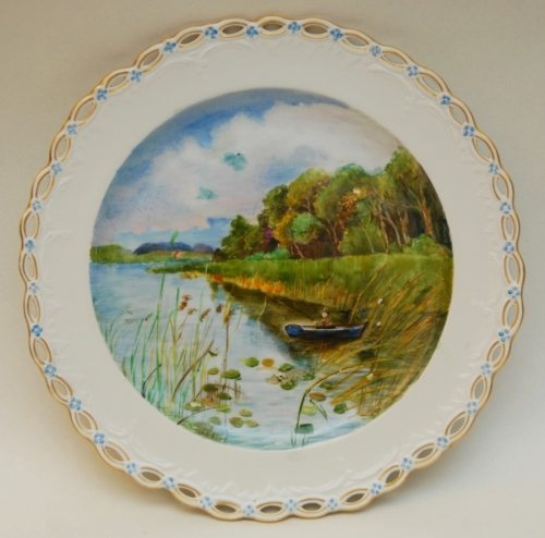 Talerz z miniaturą, Królewska Fabryka Porcelany, Berlin, antyki, Galeria Żak, stara porcelana, porcelana, antyki Warszawa
