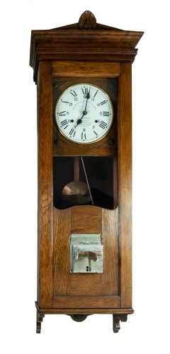 Zegar fabryczny, A. Lambert, Francja, pocz. 1900 r., zegar antyczny, stare zegary, antyki Warszawa