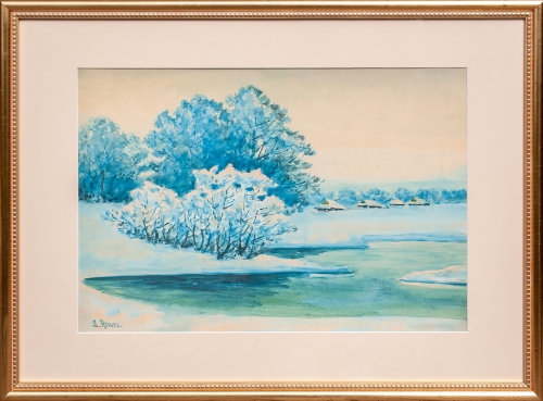 Ludwik Remer "Winter”,antiques, polish paintings, old paintings, antique paintings, antiques Warsaw,  Galeria Żak