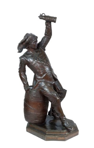 Richard Neumann "Pijany Muszkieter", 1874 r., antyki, antyczna rzeźba, rzeźba z brązu, Galeria Żak