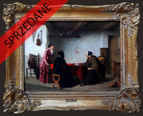 Sipke Cornelis Kool "Wróżby z kart",antyki, galeria żak, malarstwo polskie, dzieła sztuki