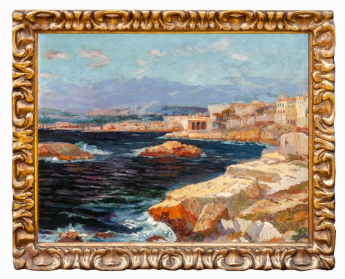 Zygmunt Balk  “La corniche – Marseille”, 1916, Polish painting, fine art, antiques Warsaw