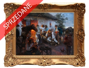 Szkoła monachijska "Scena przed kuźnią"