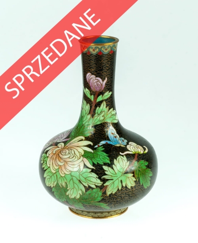 Wazon emaliowany, Chiny, XX w. , sztuka dalekiego wschodu, antyki Warszawa, skup antyków