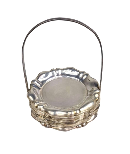 Set of saucers, end of the 19th century, old silver, antique silver, antique Warsaw, Galeria Żak