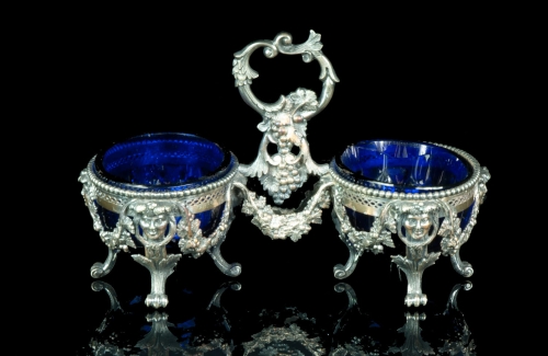 Salt cellar, France, late 19th century, old silver, antique silver, antique Warsaw, Galeria Żak