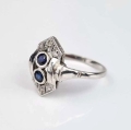 Sapphire ring, old jewelry, antiques, Galeria Żak