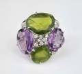 Amethysts and tourmalines ring, old jewelry, antiques, Galeria Żak