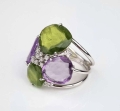 Amethysts and tourmalines ring, old jewelry, antiques, Galeria Żak