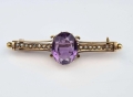 Amethysts and pearls brooch, old jewelry, antiques, Galeria Żak