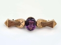 Amethyst brooch, Russia, 19th century, old jewelry, antiques, Galeria Żak