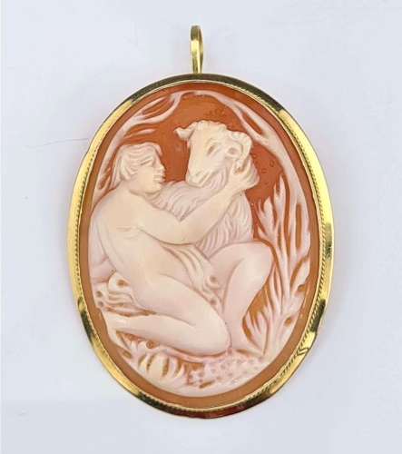 Cameo brooch, old jewelry, antiques, Galeria Żak