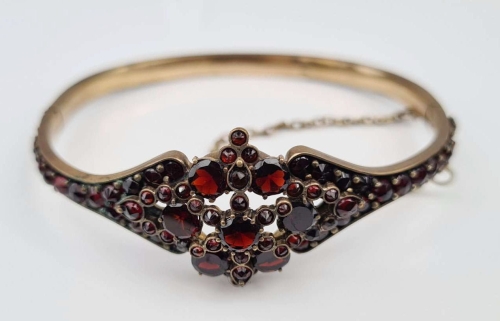 Garnet bracelet, early 20th century, old jewelry, antiques, Galeria Żak