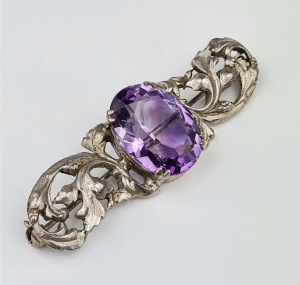 Amethyst brooch