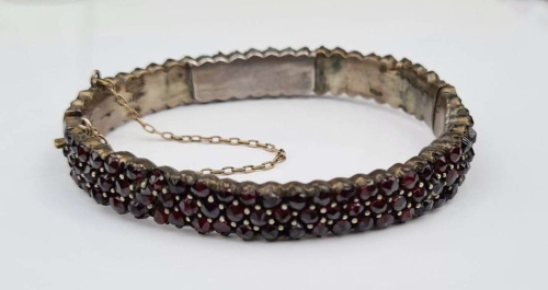 Garnet bracelet, early 20th century, old jewelry, antiques, Galeria Żak