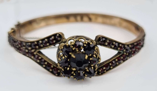 Garnet bracelet, early 20th century, old jewelry, antiques, Galeria Żak