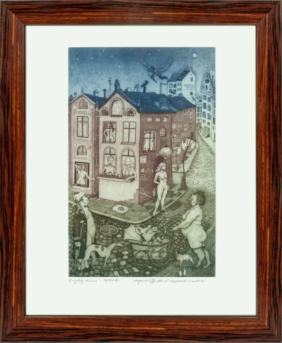 Paweł Marcin Bocianowski "Normal day”antiques, polish paintings, old paintings, antique paintings, antiques Warsaw, Galeria Żak, contemporary art, graphics