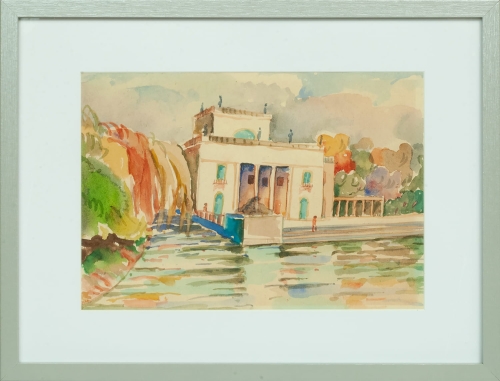 Józef Kowiński „Palace on the Isle” polish paintings, old paintings, antique paintings, antiques Warsaw, Galeria Żak