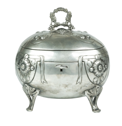 Art Nouveau sugar bowl, Austria-Hungary, Vienna, circa 1910, old silver, antique silver, antique Warsaw, Galeria Żak