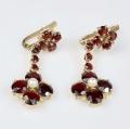 Garnets and pearls earrings, old jewelry, antiques, Galeria Żak