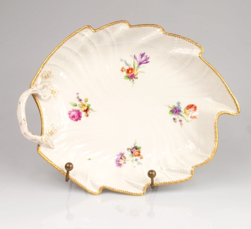 Leaf shaped plate, The Royal Porcelain Factory (KPM), Berlin, late 19th century , old porcelain, antique porcelain, antiques Warsaw, Galeria Żak
