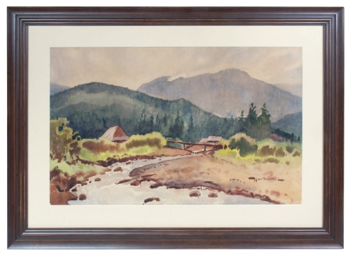 Tadeusz Nartowski "Pejzaż górski", przed 1939 r., malarstwo polskie, antyki Warszawa, Galeria Żak