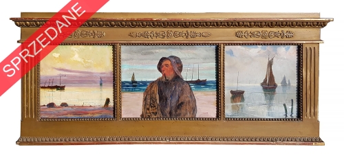 Henryk Szczygliński "Tryptyk znad morza", antyki, galeria żak, malarstwo polskie