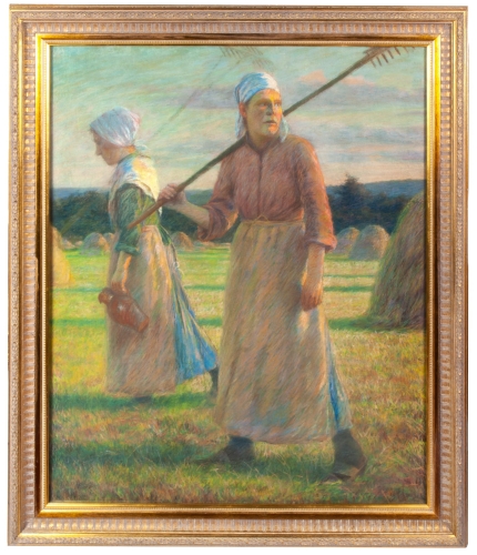Unknown painter „Work in the field”, late 19th century ,antiques, paintings, old paintings, antique paintings, antiques Warsaw, Galeria Żak